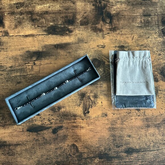 David Yurman Memento Mori Spinel Skull Station Bracelet - Size Medium - Picture 2 of 12